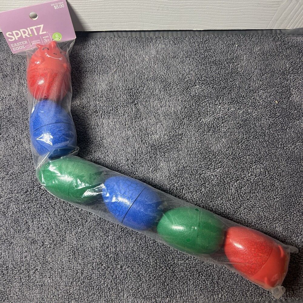Spritz Easter Eggs Snap & Click Dinosaur Sensory Toy Set of 6 - New In Pack